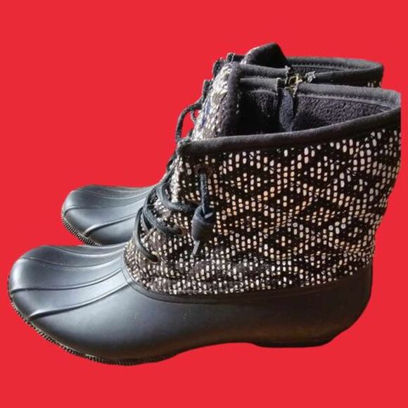 Sperry Topsider Saltwater‎ Duck Boot Side Zipper Tribal Size 10 - Picture 2 of 4